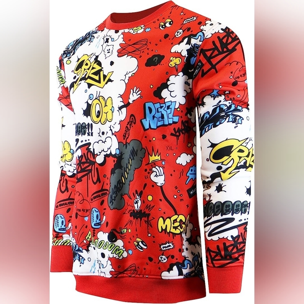 New Mens Live Graffiti Artist Fleece Sweater Multiple Sizes